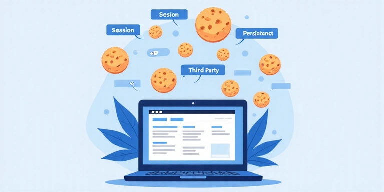 Illustration von Cookies auf einer Website